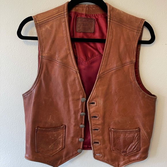 Vintage Real Leather Vest - Picture 1 of 3